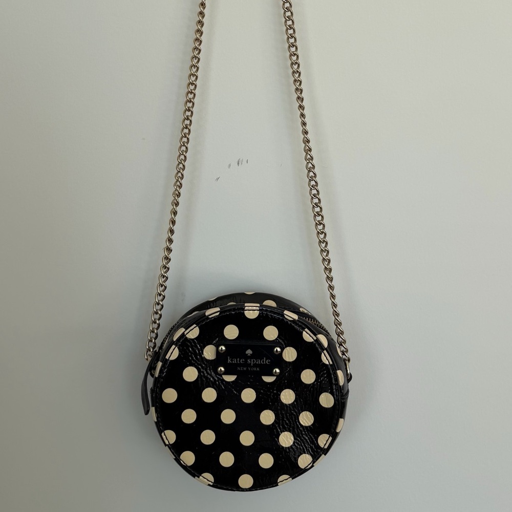 Kate Spade Black and Cream Dot Crossbody Bag